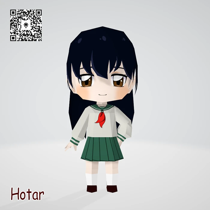 [InuYasha] Kagome Chibi Papercraft