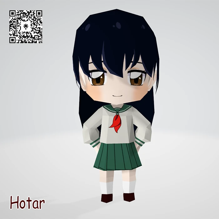 [InuYasha] Kagome Chibi Papercraft