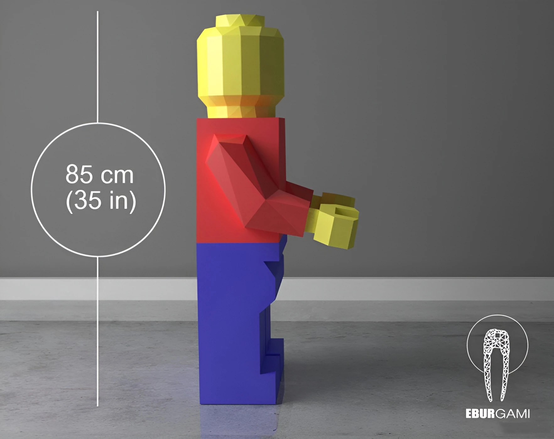 Low Poly XXL Lego Man Model, Lego Man Papercraft, Create Your Own 3D, Paper Craft Lego Man, Origami Lego Man, Lego, Wall hanging, Eburgami