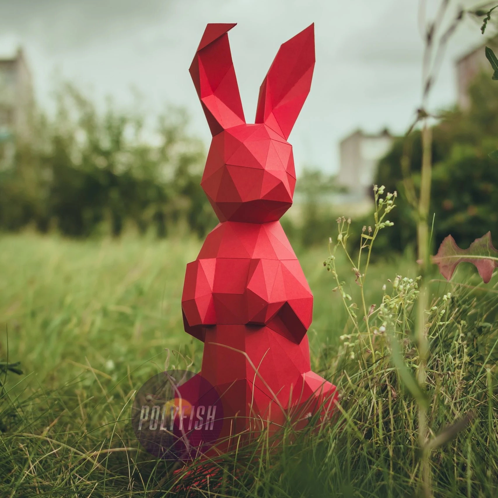 Bunny PDF Template, Low Poly, Paper Sculpture, DIY, Pepakura Pattern, Handmade, Papercraft, Lowpoly, Lowpoly Papercraft