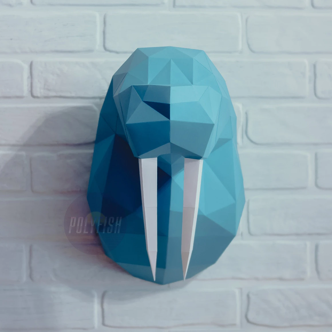 Walrus Trophy PDF Template, Low Poly, Paper Sculpture, DIY, Pepakura Pattern, Handmade, Papercraft, Lowpoly, Lowpoly Papercraft