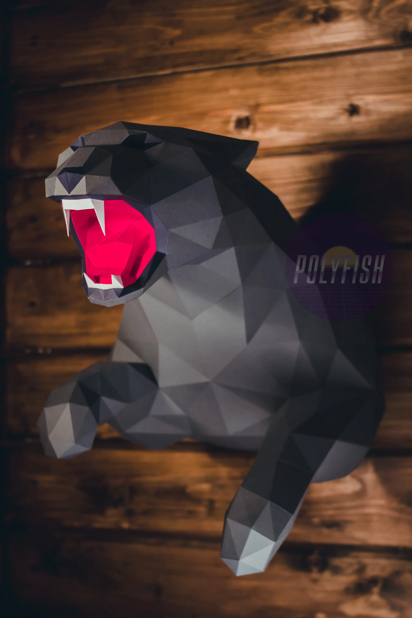 Panther PDF Template, Low Poly, Paper Sculpture, DIY, Pepakura Pattern, Handmade, Papercraft, Lowpoly, Lowpoly Papercraft