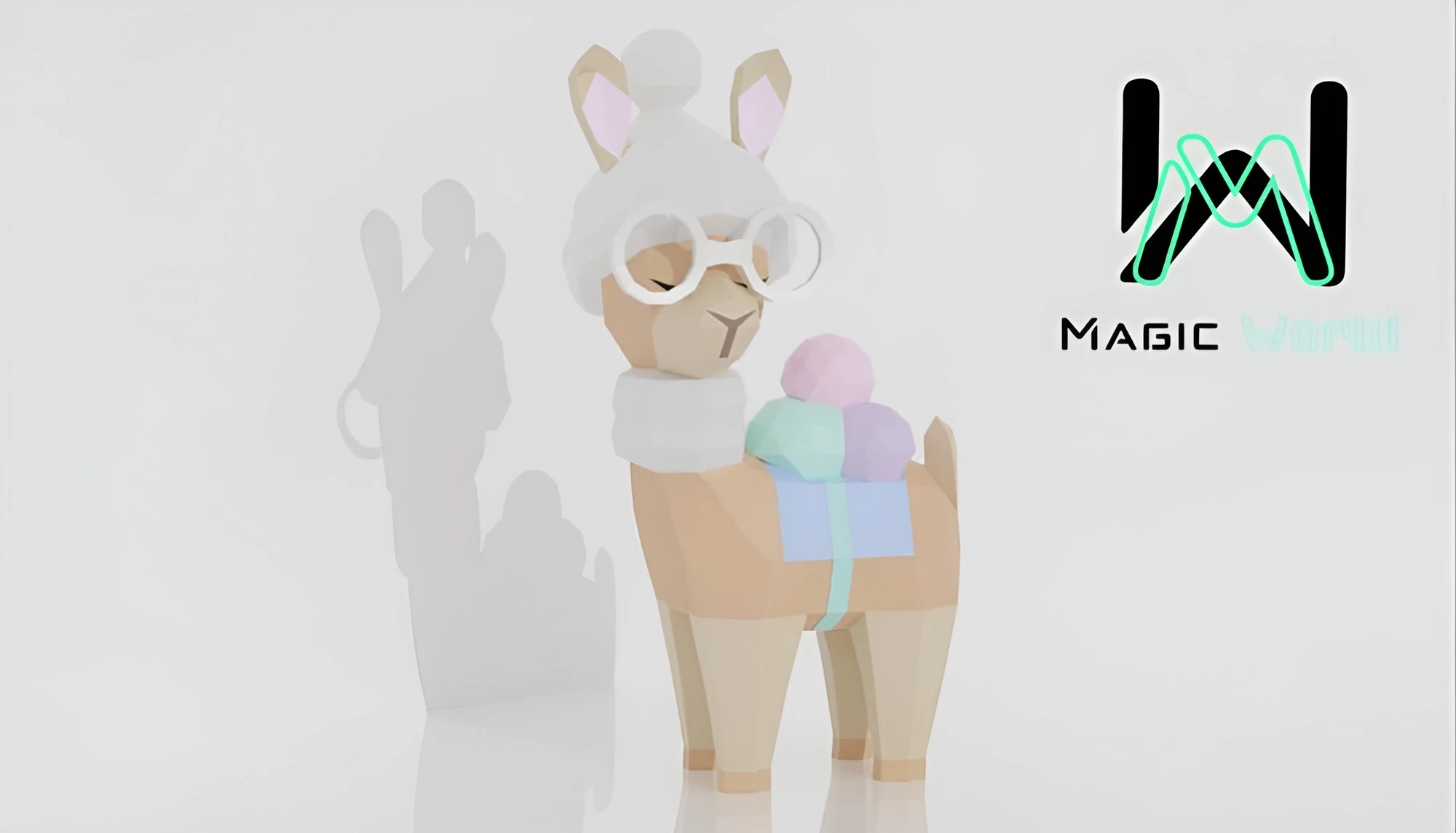 Baby Llama Version 2, LLama bebé Versión 2 Low Poly, Papercraft, PDF template, Paper model, Sculpture, 3D puzzle, Polygonal model, Lowpoly