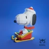 SNOOPY ON SLEIGH, Papercraft, Template, DIY, Paper, Low Poly, Holiday, 3D Model, Pdf Low Poply, december, merry, Xmas