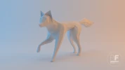 Fox Running PDF Template, Low Poly, Paper Sculpture, DIY, Pepakura Pattern, Handmade, Papercraft, Lowpoly, Lowpoly Papercraft