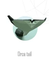 Papercraft Orca Tail 3D Template Low Poly Paper Sculpture DIY Home and Office Decor Handmade Animal Model Pepakura Pattern