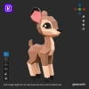 Mini Reindeer, Mini Reno Papercraft Low Poly 3d DIY Kenart10