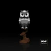 Owl on the branch Papercraft Low Poly Decoration, PDF Template, DIY Paper 3D CumulusCraft