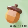 Acorn Wall Papercraft, Lowpoly Papercraft, Fovea - Papercraft - Nonitt Acorn Wall Papercraft, Lowpoly Papercraft, Fovea - Papercraft - Nonitt