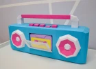 Low Poly Boombox Papercraft Template | DIY 3D Retro Cassette Player Sculpture | 80s Vibe & Music Decor
