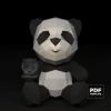 Panda Toy Papercraft Low Poly Decoration, PDF Template, DIY Paper 3D CumulusCraft