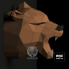 Bear Head Papercraft Low Poly Decoration, PDF Template, DIY Paper 3D CumulusCraft