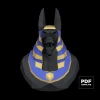 Anubis Papercraft Low Poly Decoration, PDF Template, DIY Paper 3D CumulusCraft