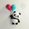 Flying Panda with Balloons 3D Papercraft Template (PDF)