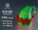 ELFO HAT Papercraft 3d lowpoly PDF Template Decoration Christmas