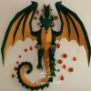 Dragon Sleeping Beauty, Dragón Mítico, Mythical Dragon PDF Template, DIY 3d Model, FanArt, Paper Sculpture, Low Poly, Pepakura, Craft, Manualidad, Paper Art