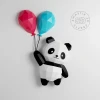 Flying Panda with Balloons 3D Papercraft Template (PDF)