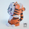 CATIGER, Papercraft, Template, DIY, Paper, Low Poly, Cute, Kawaii, 3D Model, Pdf Low Poply, Kids Toy