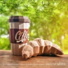 Coffee and Croissant bundle - 3D Papercraft template Digital pattern