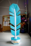 Low Poly Decorative Feather Papercraft Template | DIY 3D Geometric Feather Sculpture on Stand | Modern Home Decor