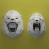 Low Poly Roaring Lion Head Download, Paper craft animal, 3D model papercraft, DIY lowpoly, DIY paper sculpture