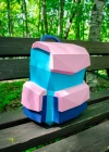 Low Poly Backpack Papercraft Template | DIY 3D Geometric Rucksack Sculpture | Travel Decor & Student Gift