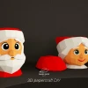 Santa Claus Box, Mrs. Claus Box, Reindeer Box, Elf Box, Template, DIY 3d Model, FanArt, Paper Sculpture, Low Poly, Pepakura, Craft, Manualidad, Paper Art