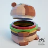 CAPYBURGER, Papercraft, Template, DIY, Paper, Low Poly, Cute, Kawaii, 3D Model, Pdf Low Poply, Kids Toy