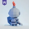 TINY KNIGHT, Papercraft, Template, DIY, Paper, Low Poly, Cute, Kawaii, 3D Model, Pdf Low Poply, Kids Toy