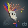 SKULL DEER MASK, Papercraft, Template, DIY, Paper, Low Poly, Holiday, 3D Model, Pdf Low Poply, October, Carnival, Halloween