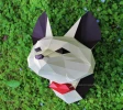 Fennec Fox head, PDF Template, Low Poly Animal, Paper Sculpture, DIY, Pepakura Pattern, Handmade, Decoration