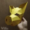 Pig Mask, Papercraft Mask, Pig Paper Mask, Low Poly Papercraft