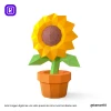 Sunflower, Girasol Papercraft Low Poly 3d DIY Kenart10