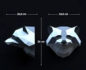 Raccoon Head Papercraft Low Poly Decoration, PDF Template, DIY Paper 3D CumulusCraft