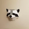 Raccoon Head Papercraft Low Poly Decoration, PDF Template, DIY Paper 3D CumulusCraft