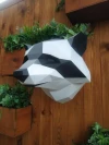 Raccoon Head Papercraft Low Poly Decoration, PDF Template, DIY Paper 3D CumulusCraft