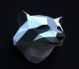 Raccoon Head Papercraft Low Poly Decoration, PDF Template, DIY Paper 3D CumulusCraft