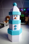 Low Poly Snowman Made From Boxes Papercraft Template | DIY 3D Geometric Christmas Figure | Festive Winter Decor