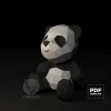 Panda Toy Papercraft Low Poly Decoration, PDF Template, DIY Paper 3D CumulusCraft