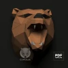 Bear Head Papercraft Low Poly Decoration, PDF Template, DIY Paper 3D CumulusCraft