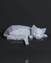 Cat Papercraft Low Poly Decoration, PDF Template, DIY Paper 3D CumulusCraft