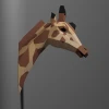 Giraffe Wall Papercraft Low Poly Decoration, PDF Template, DIY Paper 3D CumulusCraft