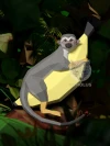 Monkey on Banana Papercraft Low Poly Decoration, PDF Template, DIY Paper 3D CumulusCraft Monkey on Banana Papercraft Low Poly Decoration, PDF Template, DIY Paper 3D CumulusCraft