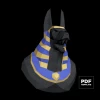 Anubis Papercraft Low Poly Decoration, PDF Template, DIY Paper 3D CumulusCraft