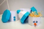 Low Poly Snowman Made From Boxes Papercraft Template | DIY 3D Geometric Christmas Figure | Festive Winter Decor