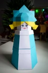 Low Poly Snow Maiden From Boxes Papercraft Template | DIY 3D Geometric Snegurochka Figure | Christmas Decor
