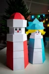 Low Poly Snow Maiden From Boxes Papercraft Template | DIY 3D Geometric Snegurochka Figure | Christmas Decor