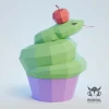 CUPSNAKE, Papercraft, Template, DIY, Paper, Low Poly, Cute, Kawaii, 3D Model, Pdf Low Poply, Kids Toy