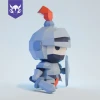 TINY KNIGHT, Papercraft, Template, DIY, Paper, Low Poly, Cute, Kawaii, 3D Model, Pdf Low Poply, Kids Toy