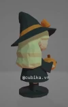 Cute Witch Papercraft Template | Halloween Low Poly 3D Paper Model Download